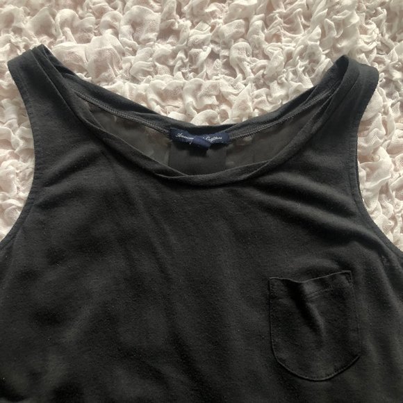 American Eagle Gray Scoop Neck Tank Top - Picture 2 of 5